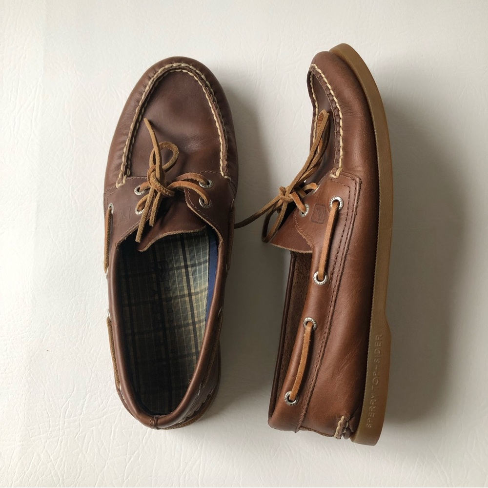 Sperry Top Sider Men's Boat Shoes Size 9 Brown Leather